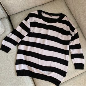 Striped knit sweater